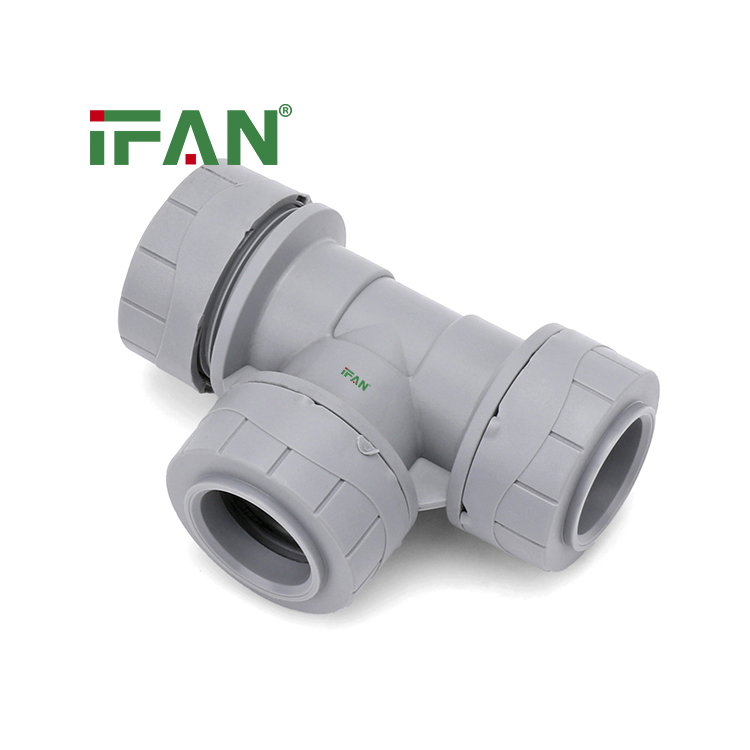IFAN Grey PPR Push Fittings Tee - Image 2